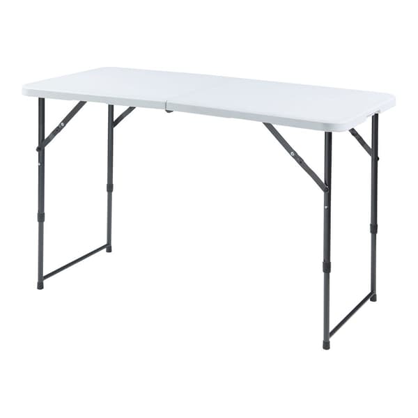 Hopfällbart campingbord Adelfia 120x60 cm vit [en.casa]