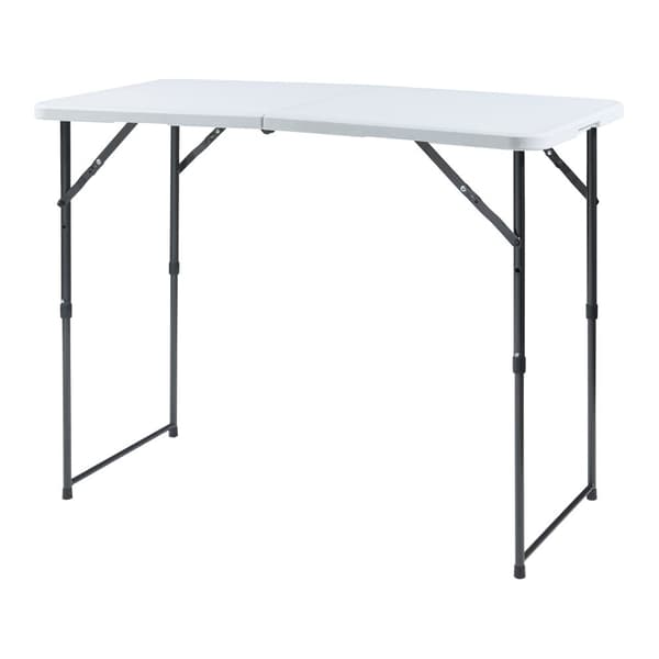 Hopfällbart campingbord Adelfia 120x60 cm vit [en.casa]