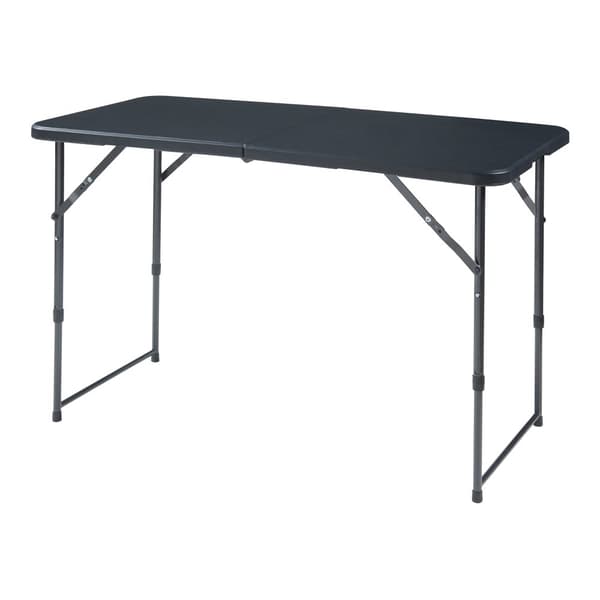 Hopfällbart campingbord Adelfia 120x60 cm svart [en.casa]