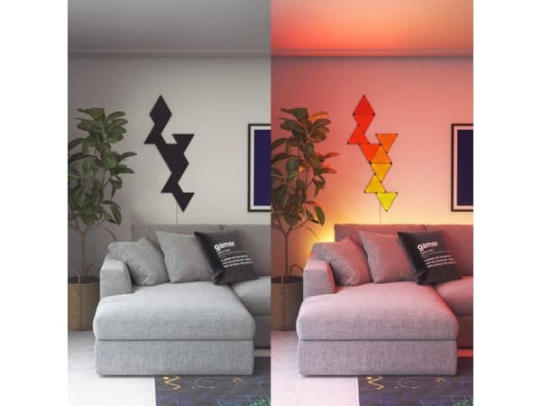 Nanoleaf Shapes Expansion pack - Trådlös belysningsuppsättning - LED x 10 - totalt: 5.4 W - RGBW-lampa - 1200-6500 K - minitriangel