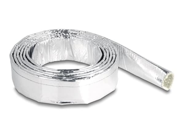 Delock - Kabelsleeving - gjord av glasfiber och aluminium, 16 mm - silver - 2 m