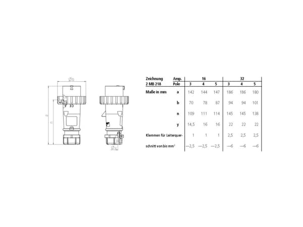 MENNEKES 3651 16A5P 1H>50V Stecker AM-TOP IP67 (3651)
