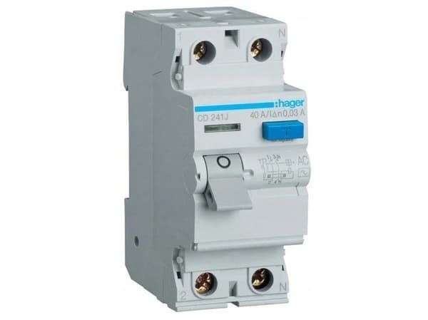 Strømlekkasjerelé HAGER 30MA 2X40A AC, 230 V