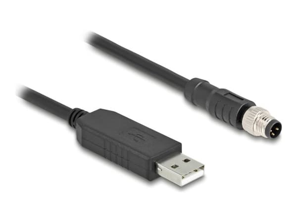 Delock - USB / seriell kabel - USB (hane) till 3-polig M8 RS-232 (hane) - 1.8 m - svart