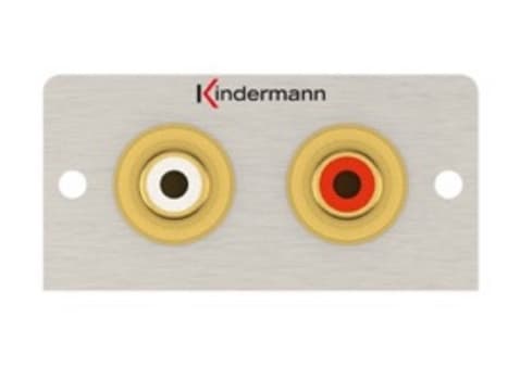 Kindermann 7451000510, 2 x RCA, 1 modul/-er, Rostfritt stål, Rostfritt stål, 50 mm, 4,7 cm