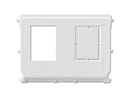 JUNG Schalterserien, Vit, Skruvlös, for 2 modular jacks 110 Connect, RJ 45 System, shielded, Tyco Electronics AMP Nr. 0-1116515-1,..., RJ-45, 1 styck