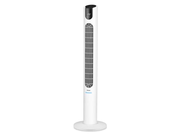 Trisa 9359.7010, Kotitaloustornituuletin, Musta, Valkoinen, Lattia, 55 dB, 70°, Painikkeet, Langaton