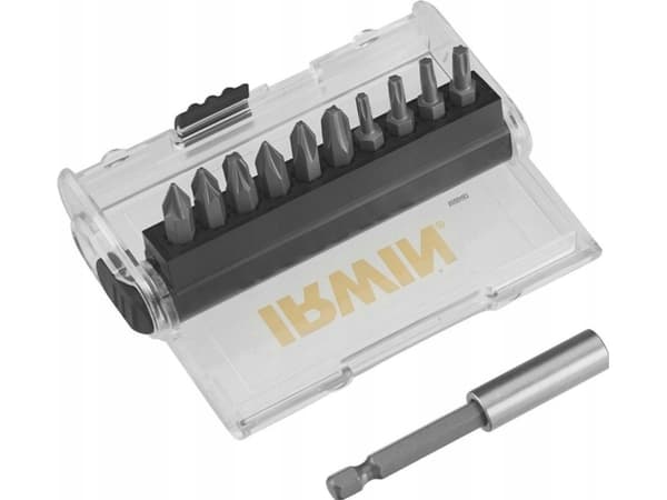 IRWIN TIPS, sett med 11 stk. 25 mm PH1-PH2-PH3-PZ1-PZ2-PZ3-T10-T15-T20-T25 MED MAGNETISK ADAPTER