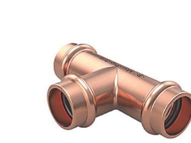 MaxiPro T-kappale, 3/8'' - kuparipuristin, 48 bar, 3 kpl pussi