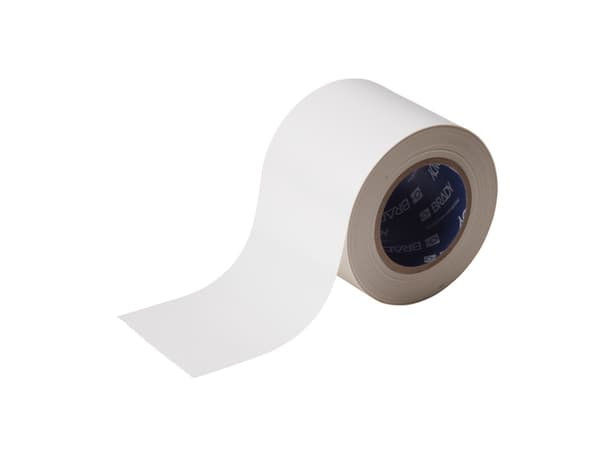 Brady, B-514, ToughStripe, gulvmerkebånd, polyester, hvit, 101,6 mm x 30 m (104371)