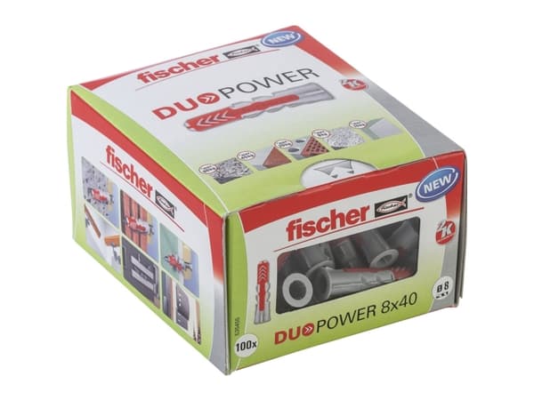Fischer DUOPOWER 8 x 40 LD, Expansionsankare, Betong, Metall, Grå, 40 mm, 8 mm