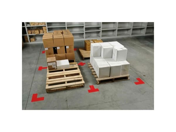 Brady, B-514, ToughStripe, gulvmerking L-form, polyester, rød, 50,8 x 127 mm (1 PU = 20 stykker) (104430)