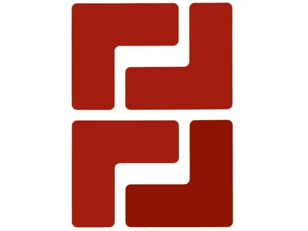 Brady, B-514, ToughStripe, gulvmerking L-form, polyester, rød, 50,8 x 127 mm (1 PU = 20 stykker) (104430)