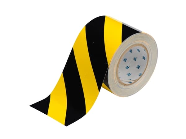 Brady, B-514, ToughStripe, gulvmerkebånd, polyester, svart/gul, 101,6 mm x 30 m (104377)
