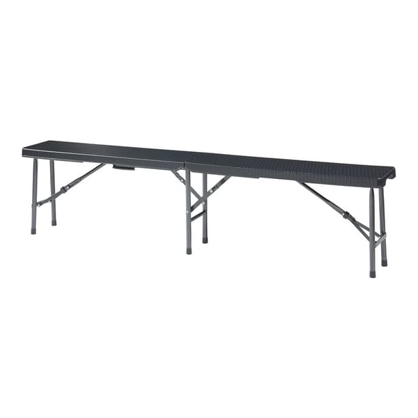 Hopfällbar bänk Mark 180x25x43 cm rottingkänsla [en.casa]