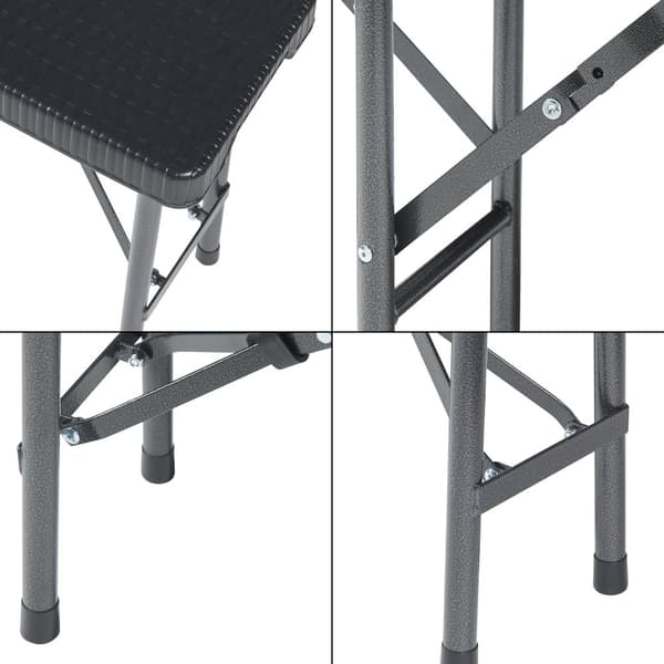Hopfällbar bänk Mark 180x25x43 cm rottingkänsla [en.casa]