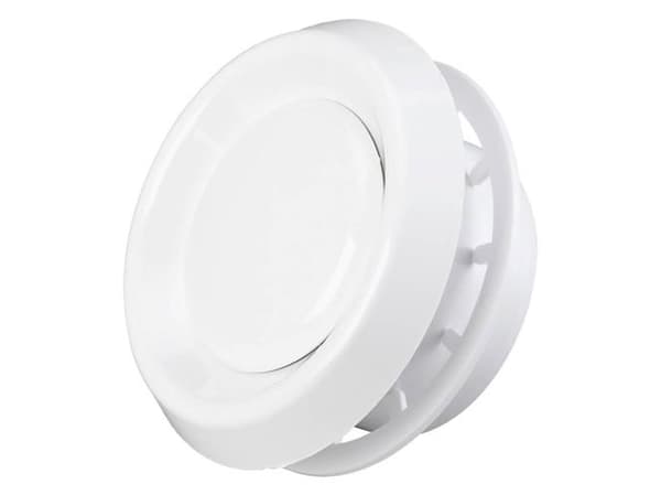 Duka till- och frånluftsventil - PVC, vit, Ø100 mm, typ VRF
