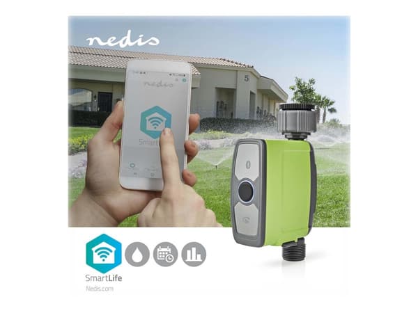 Nedis SmartLife - Vattenventil - trådlös - Bluetooth - 2.412 - 2.484 GHz - grå, grön