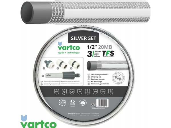 1/2" 20m 3-layer watering set Vartco SILVER TFS SET 1009120020S