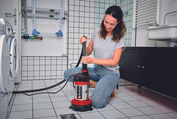 Einhell GE-DP 7535 N LL ECO, 750 W, AC, 0,9 stang, 18500 l/t, IPX8, Sort, Rød, Rustfritt stål