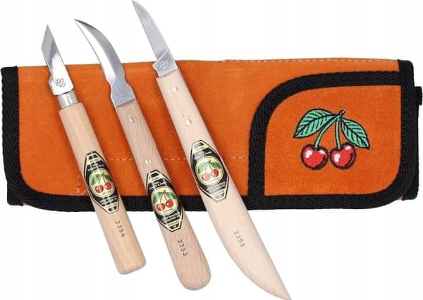 Kirschen Kirschen Set of carving knives Velourleather bag