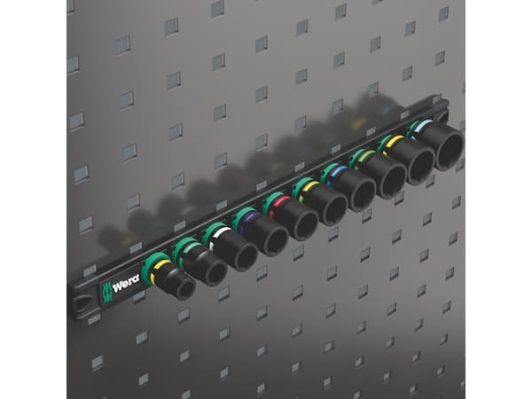 Wera 9607, Kraftpipesett, Flerfarget, 10 hoder, 3/8", Metrisk, 10,13,15,16,17,18,19,21,22,24 mm