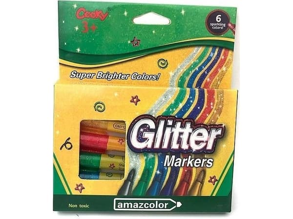 Teka Gel Markers med glitter 6 färger