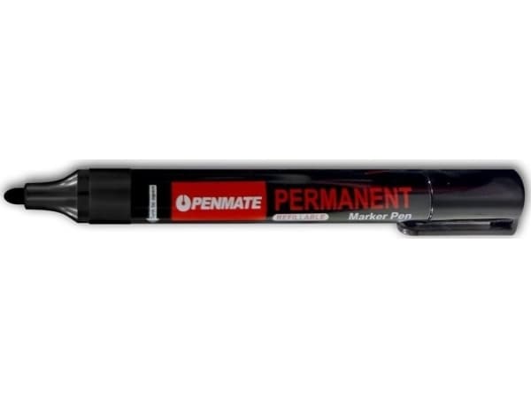 Permanent markør rund svart (12 stk) PENMATE