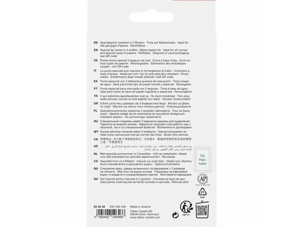 Faber-Castell 254646, 6 stykker, Blå, Grønn, Oransje, Rosa, Lilla, Gult, Blå, Grønn, Oransje, Gult, Rosa, Lilla, 1 mm, 5 mm, Vann-basert blekk