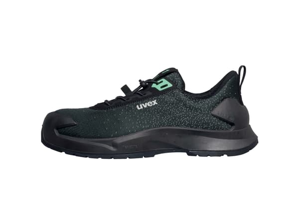 Uvex 1 x-craft, Male, Adult, Safety shoes, Black, Green, Lace-up closure, ESD, EN ISO 20345:2022 S1 PL FO SC SR