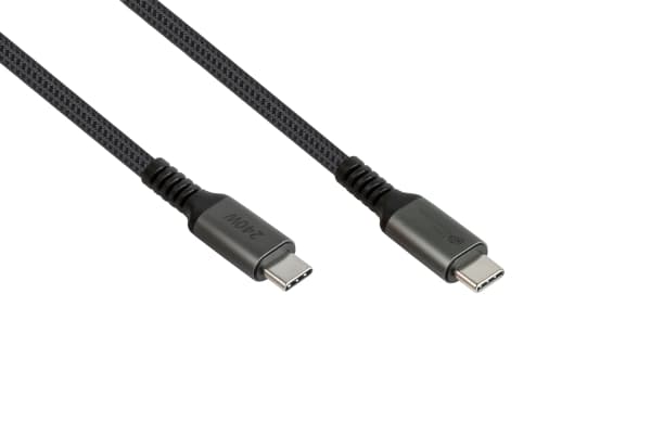 Good Connections USB 2.0 laddnings- och datakabel 240W USB-C plug to plug antracit 1m - Med den högkvalitativa USB 2.0 laddnings- och datakabeln från
