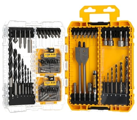 Gražtas Rinkinys 100 vnt. tips PH, PZ, TX, wood and metal drill bits, Medium Tough Case, DeWALT [DT70785-QZ]