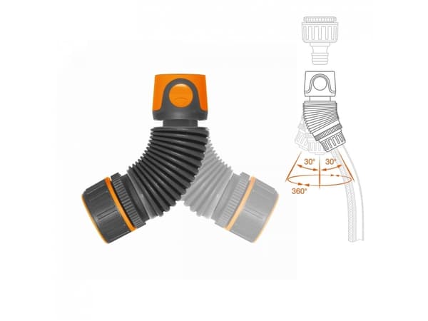 Daewoo DWC2815, Anslutning för två slangar, Universal, Plast, Svart, Grå, Orange, 13 - 15 mm, 25,4 / 2 mm (1 / 2")
