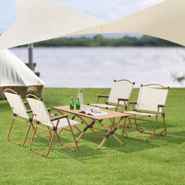 Trädgårdsset Botrugno hopfällbar beige aluminium [casa.pro]