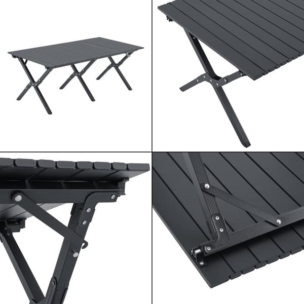 Trädgårdsset Botrugno hopfällbar grå aluminium [casa.pro]