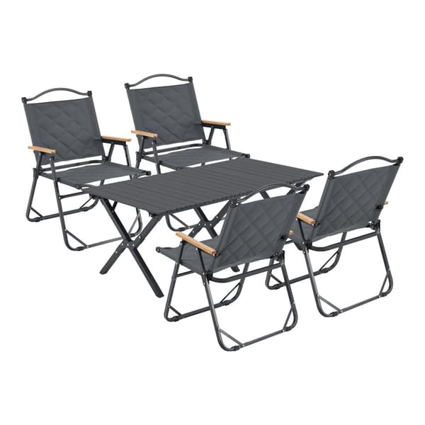 Trädgårdsset Botrugno hopfällbar grå aluminium [casa.pro]