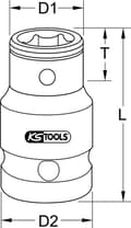 Miniatyrbillede 2 af 2: KS Tools 911.4351 9114351 Bitsadapter 38 mm 1 stk.