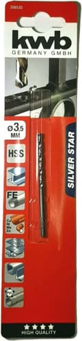Miniatyrbild 1 av 6: KWB HSS Silverstar metallborr på kort - 3,5 mm