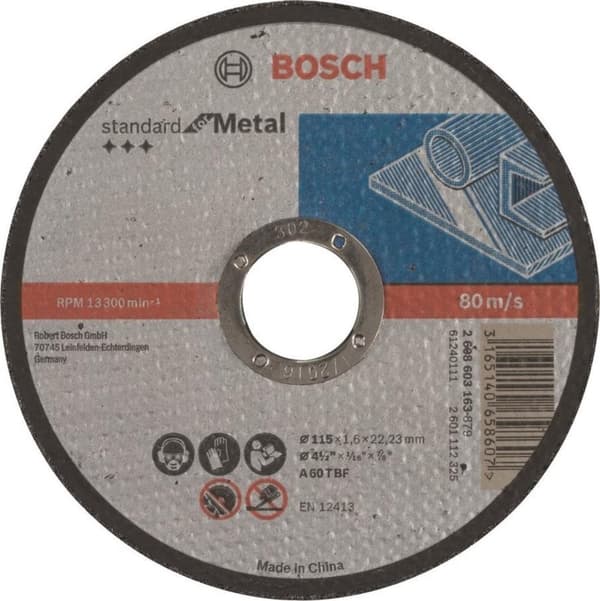 Kapskiva höger Standard för metall A 60 T BF, 115 mm, 22,23 mm, 1,6 mm 1:a