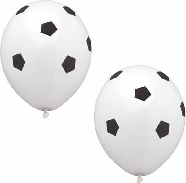PAPSTAR balloner "Soccer", sort/hvid lavet af latex, omkreds: 900 mm, diameter: 290 mm, trykt - 1 stk.