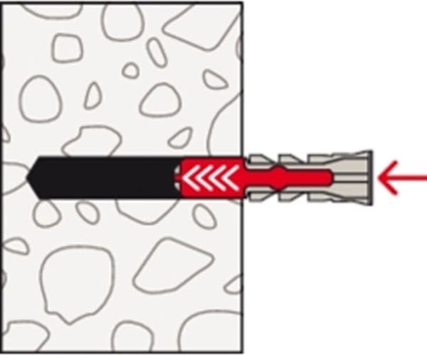 Fischer stik Duopower med rund krog hvid 10x50mm (pr. 2 stk.)