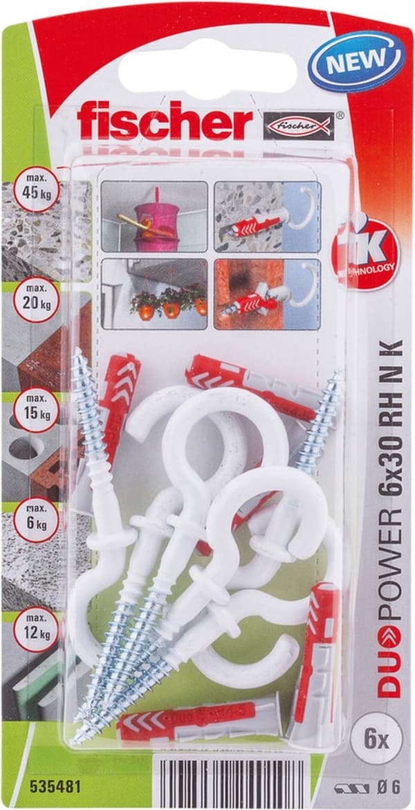 Fischer Universalplugg med rund krok - 8x40mm