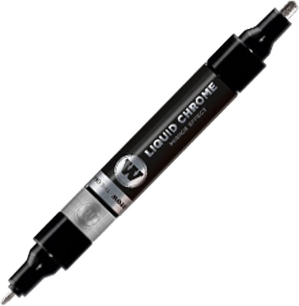Molotow Liquid Chrome Twin tip markør - 1,5 mm og 4 mm spids - Tilgængelig krom pen