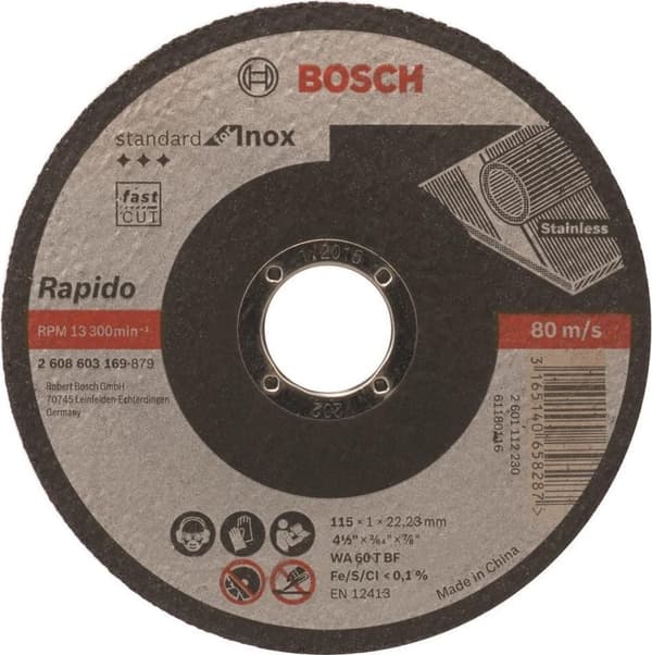 Skæreskive højre Standard til Inox - Rapido WA 60 T BF, 115 mm, 22,23 mm, 1,0 mm 1.