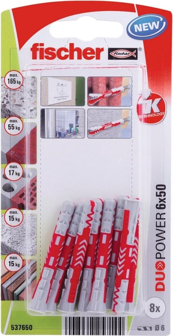 Fischer Plug Duopower - 6x50mm (per 8 st)