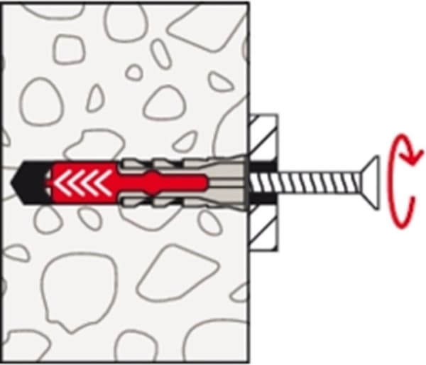 Fischer plugg Duopower med rund krok 8x40mm (per 4 st)