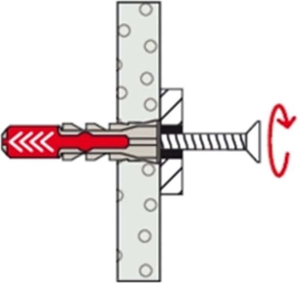Fischer plugg Duopower med rund krok vit 6x30mm (per 6 st)