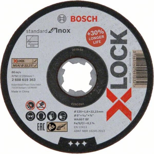 Bosch tilbehør X-LOCK 2608619363 Skæreskive højre 125 mm 1 stk.
