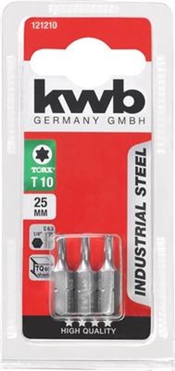 KWB - Skruetrækker bits Torx 25mm - 3 stk - Torx 10