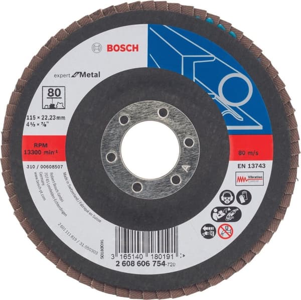 Bosch - Lamelslibeskive 115 mm, 22,23 mm, 80